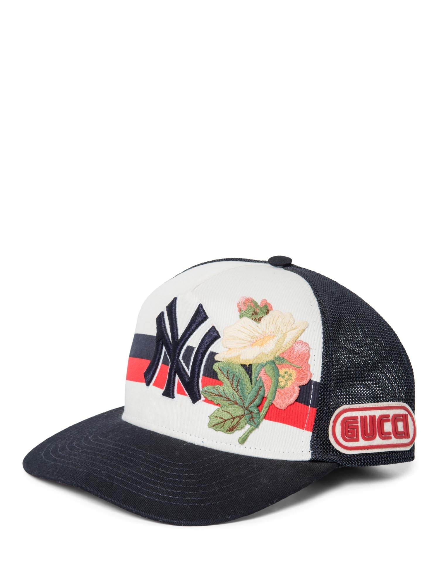 Gucci Logo New York Yankees Baseball Hat Navy White-designer resale