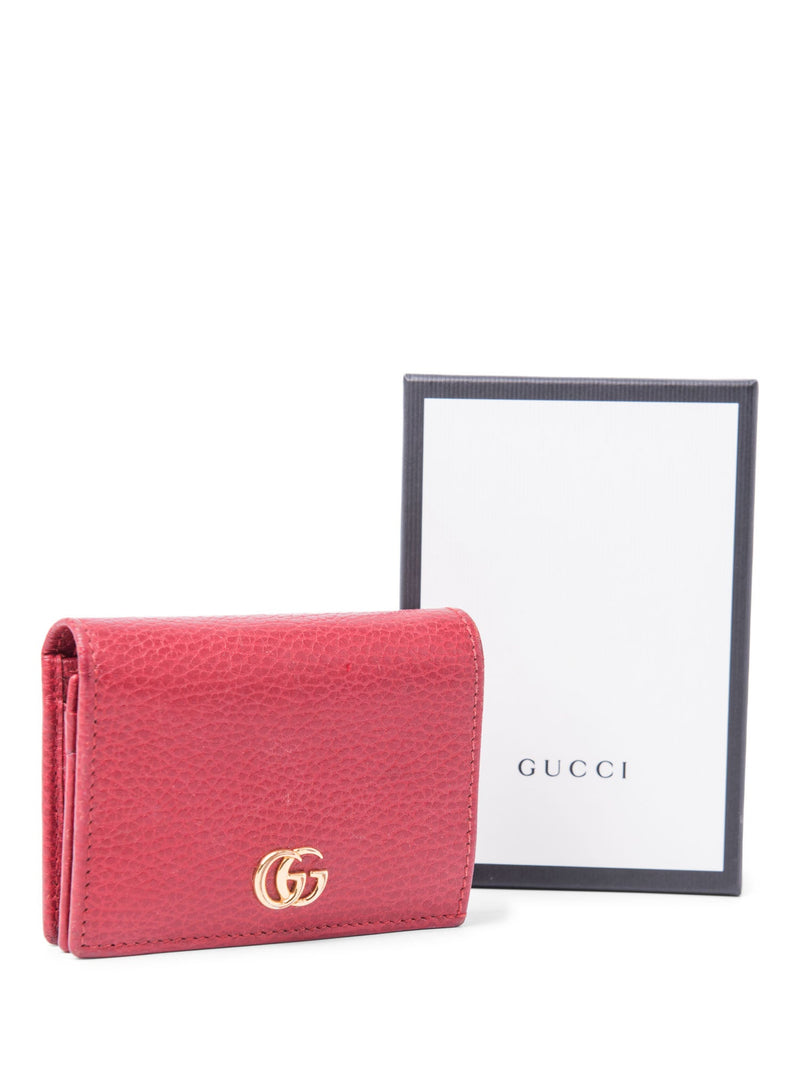 Gucci Marmont Flap Credit Card Wallet Red-designer resale