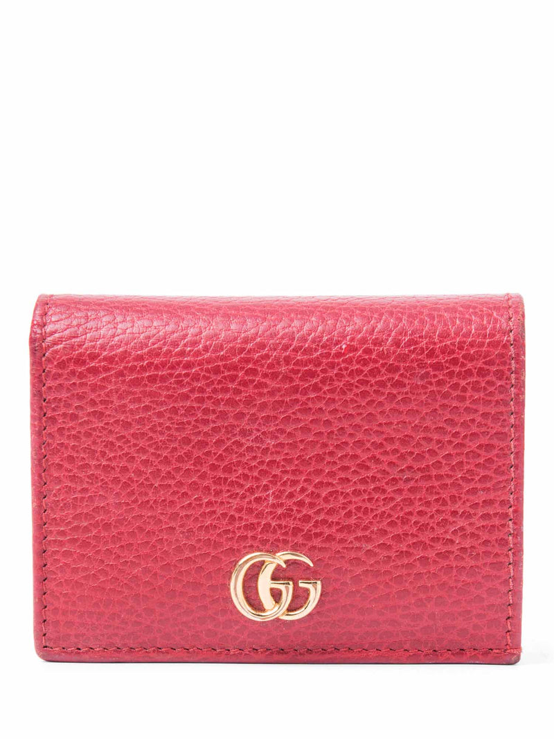 Gucci Marmont Flap Credit Card Wallet Red-designer resale