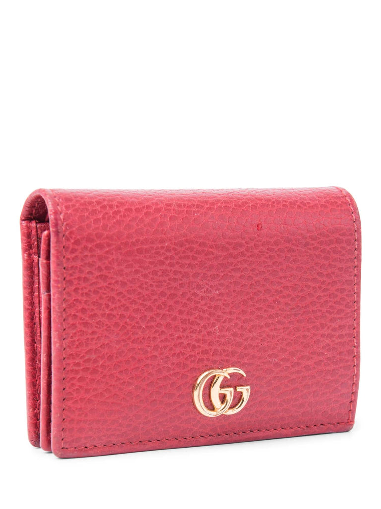 Gucci Marmont Flap Credit Card Wallet Red-designer resale