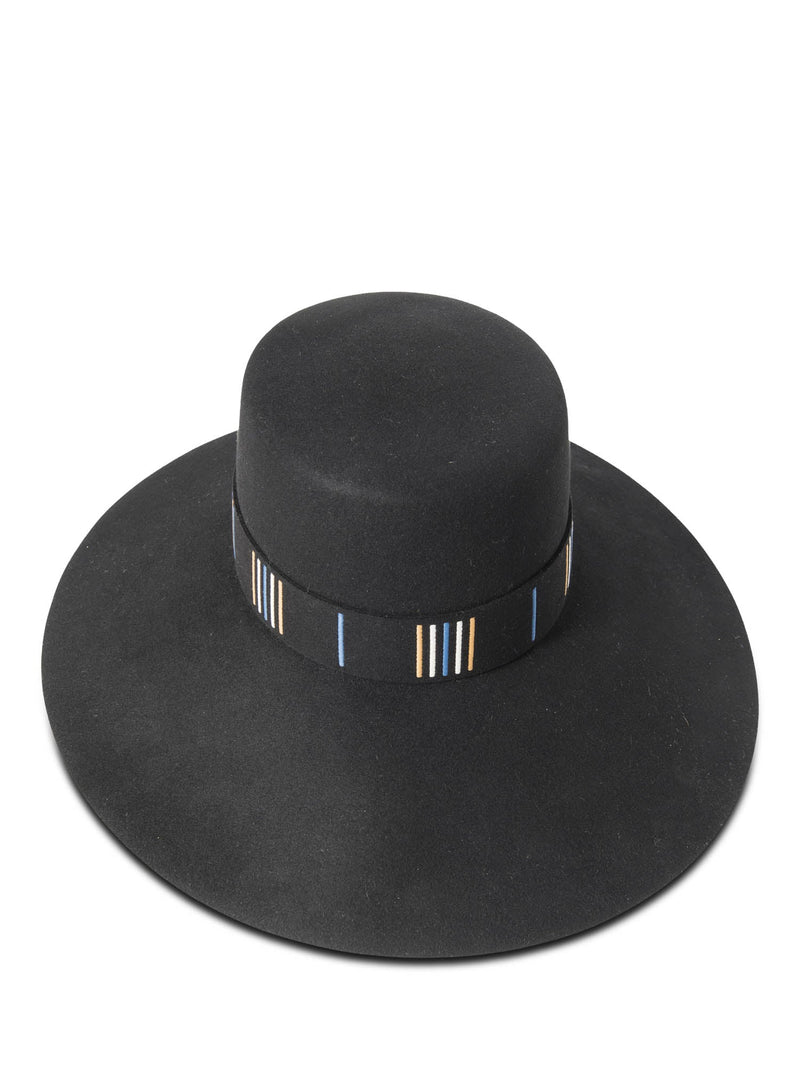 Hermes Felt Leather Buckle Fedora Hat Black-designer resale