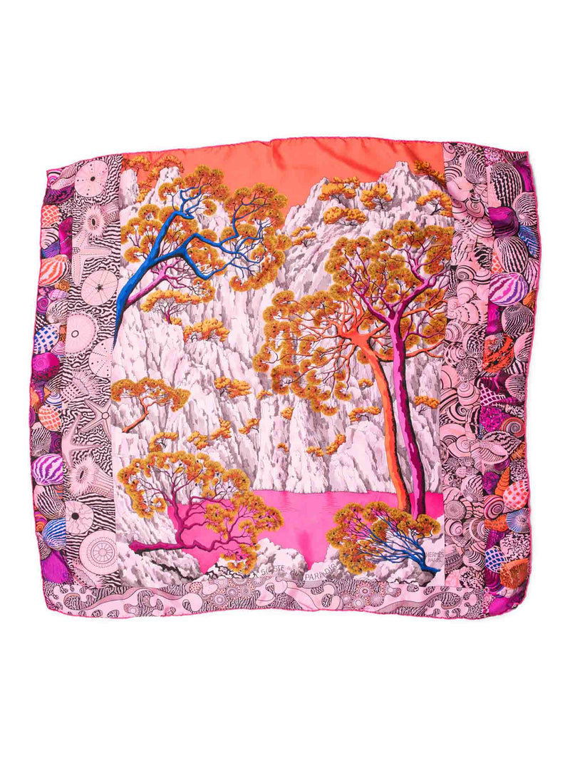 Hermes Silk Sieste Au Paradis Ombre Scarf Pink Multicolor-designer resale