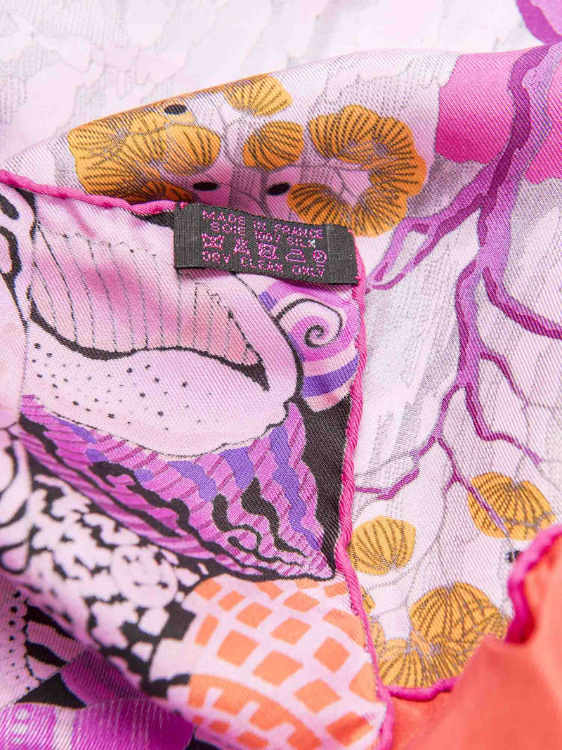 Hermes Silk Sieste Au Paradis Ombre Scarf Pink Multicolor-designer resale