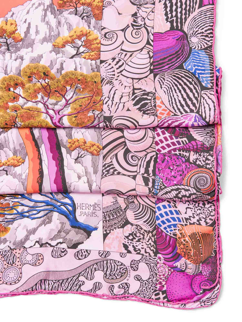 Hermes Silk Sieste Au Paradis Ombre Scarf Pink Multicolor-designer resale