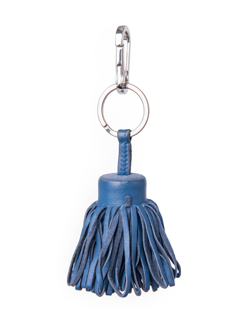 Hermes Tassel Bag Charm Blue Jean-designer resale