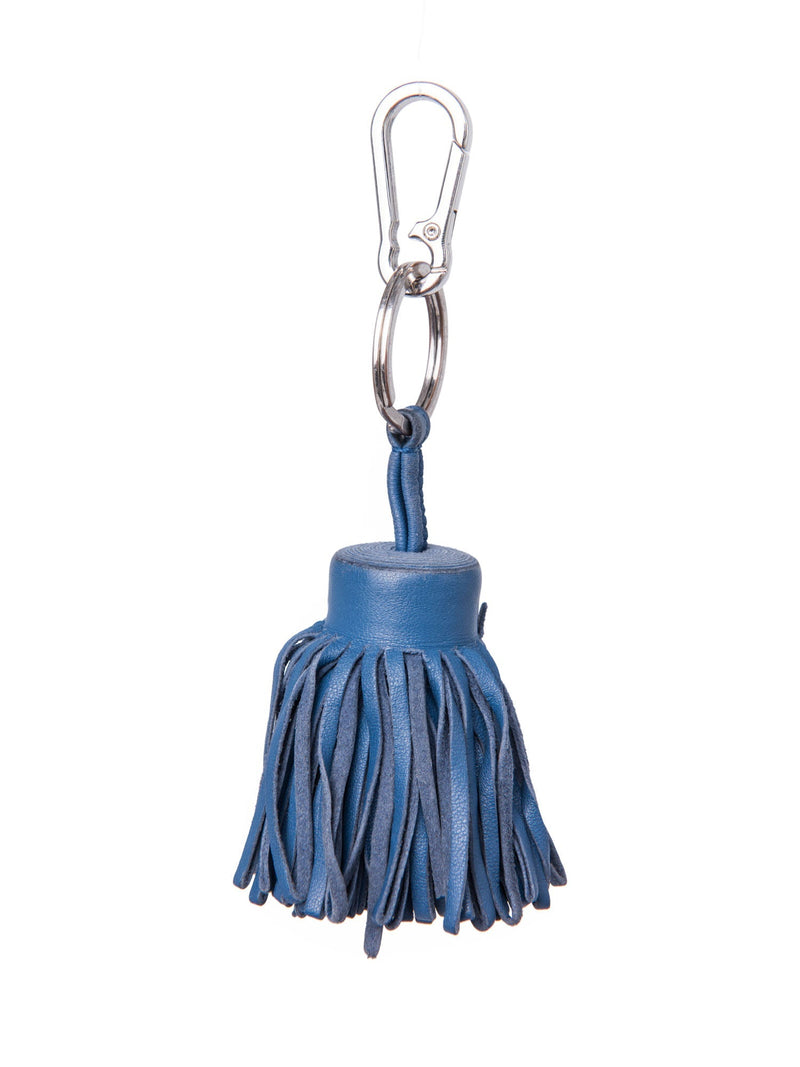 Hermes Tassel Bag Charm Blue Jean-designer resale