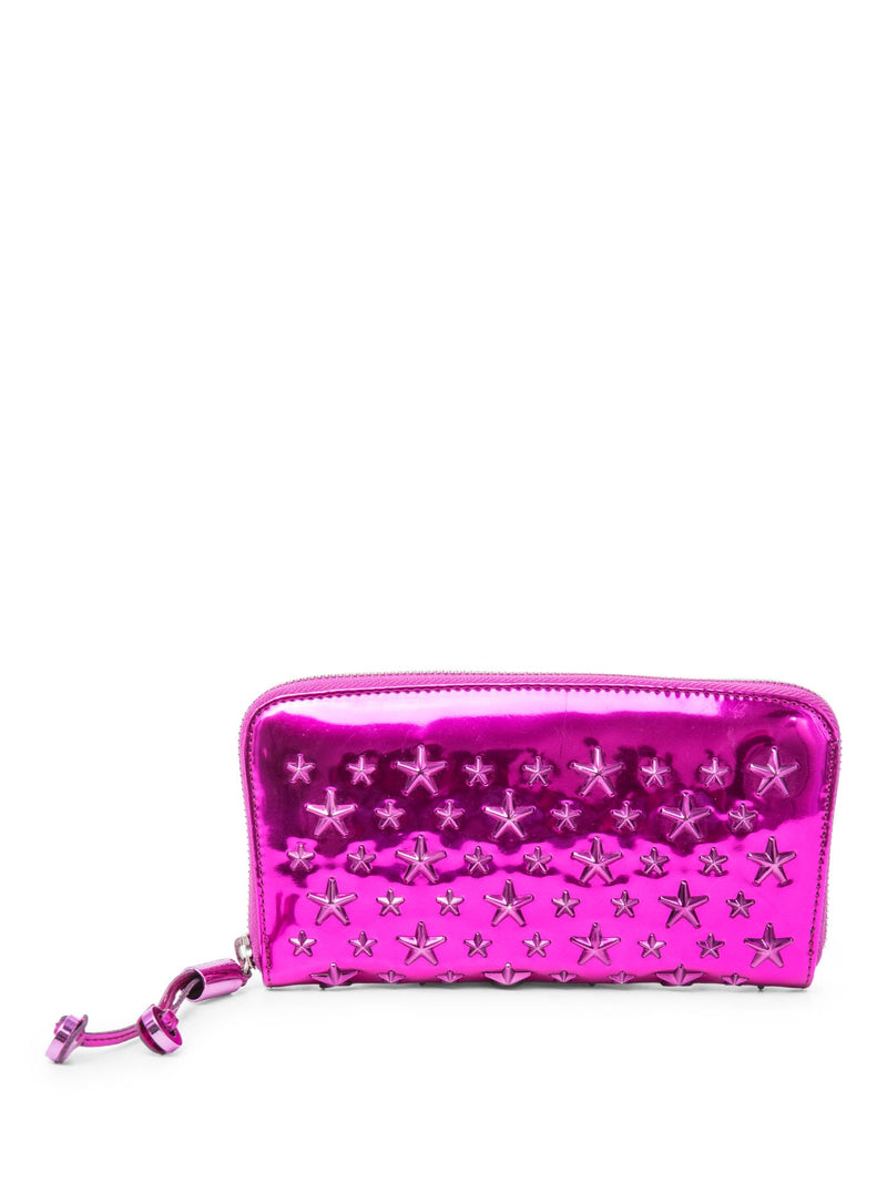 Jimmy Choo Star Studded Long Wallet Pink-designer resale