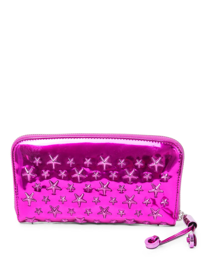 Jimmy Choo Star Studded Long Wallet Pink-designer resale