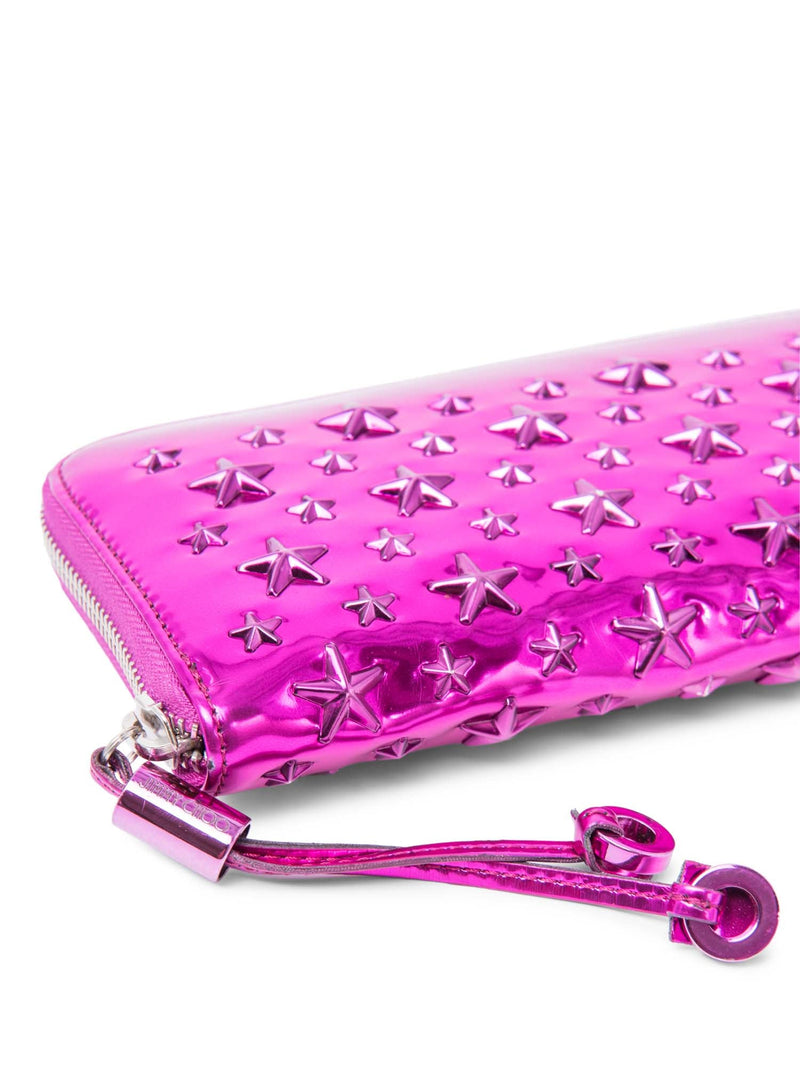 Jimmy Choo Star Studded Long Wallet Pink-designer resale