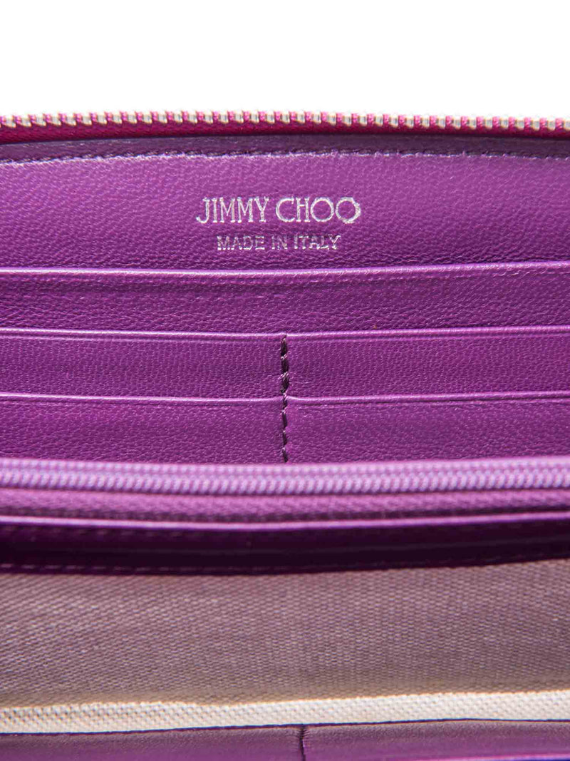 Jimmy Choo Star Studded Long Wallet Pink-designer resale