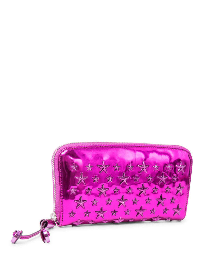 Jimmy Choo Star Studded Long Wallet Pink-designer resale