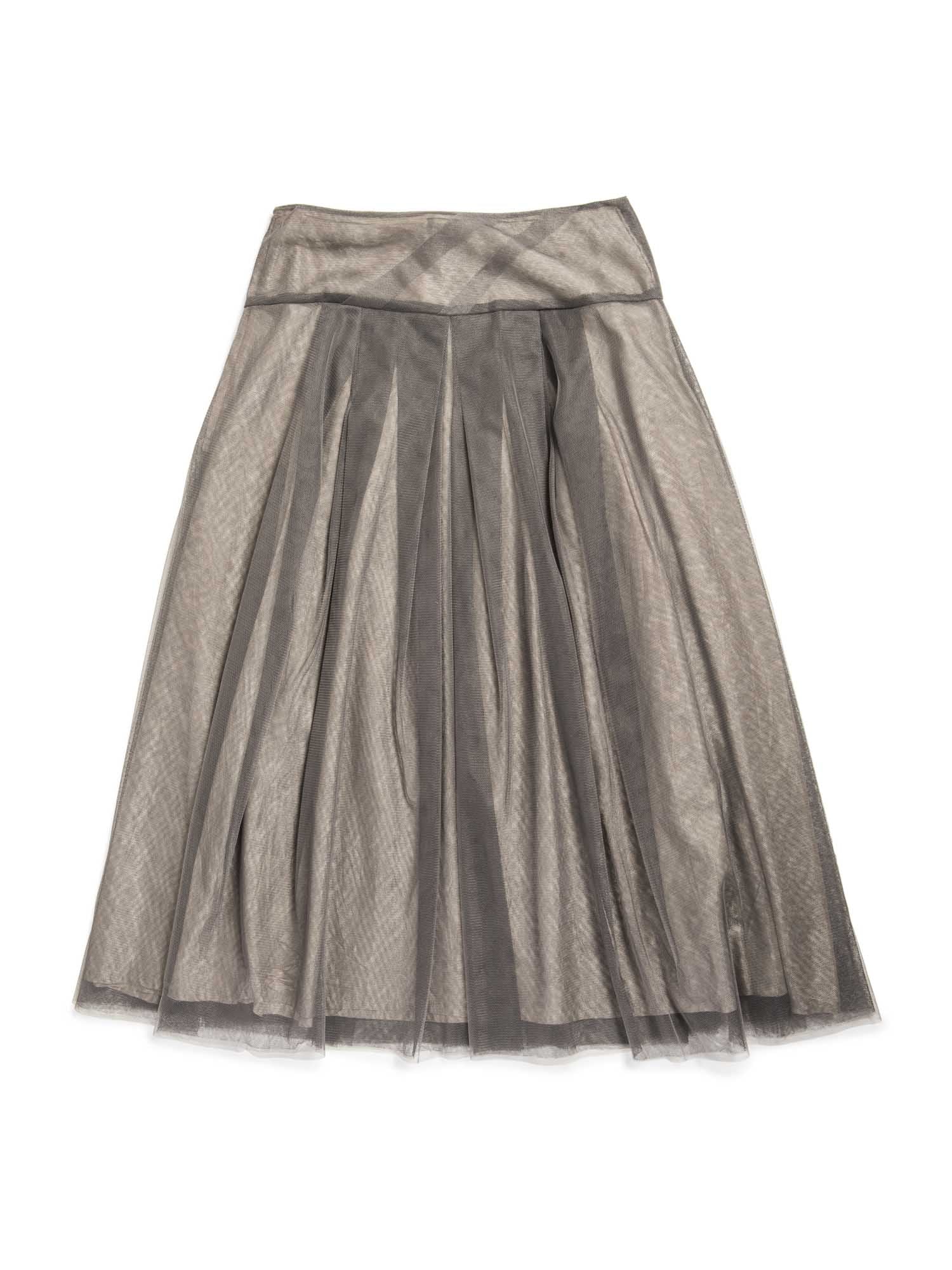 Lilith Tulle Chiffon Maxi Skirt Grey-designer resale