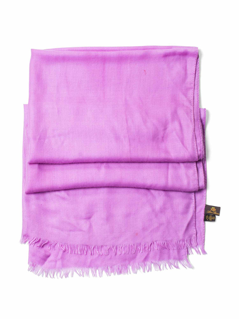 Loro Piana Cashmere Fringe Scarf Lavender-designer resale