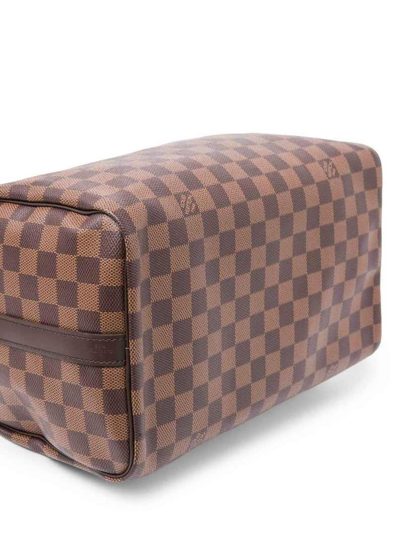 Louis Vuitton Damier Ebene Speedy Bag with Strap 30 Brown-designer resale