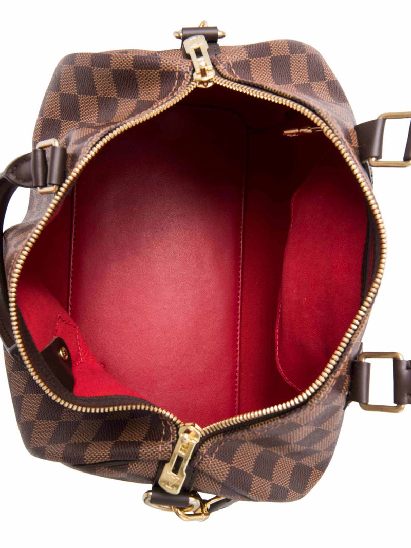 Louis Vuitton Damier Ebene Speedy Bag with Strap 30 Brown-designer resale