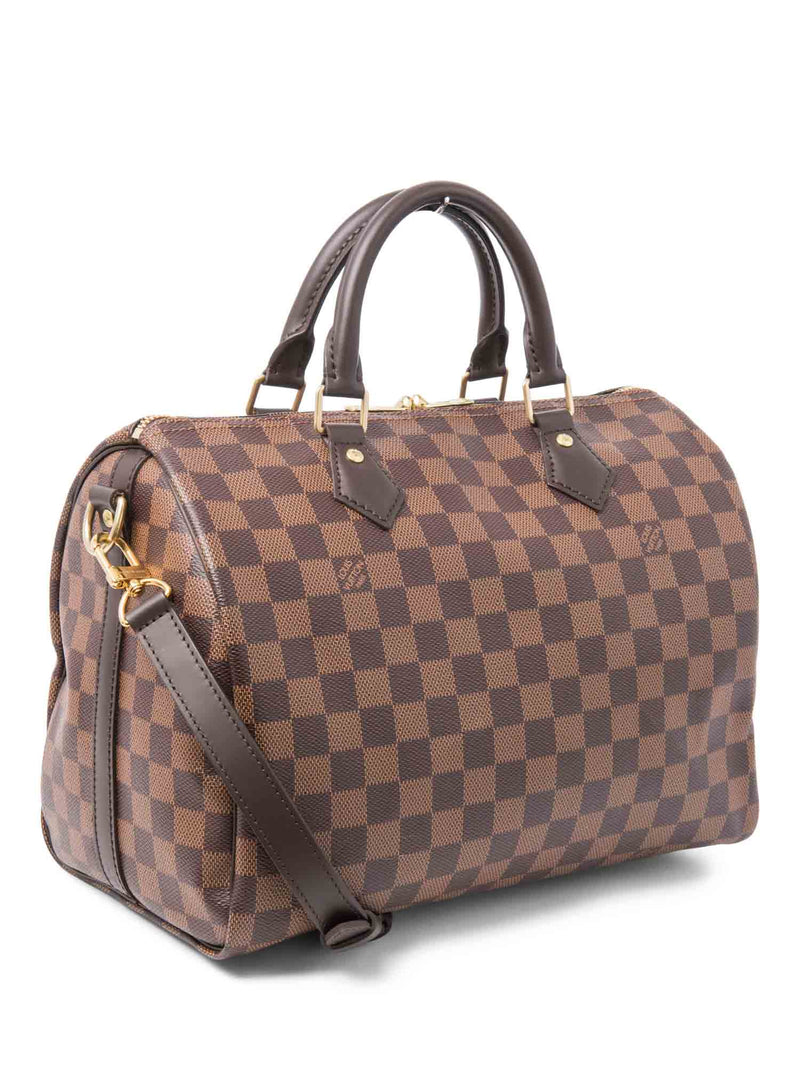 Louis Vuitton Damier Ebene Speedy Bag with Strap 30 Brown-designer resale