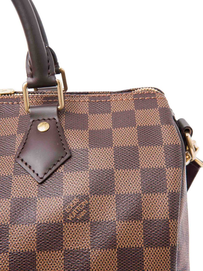 Louis Vuitton Damier Ebene Speedy Bag with Strap 30 Brown-designer resale