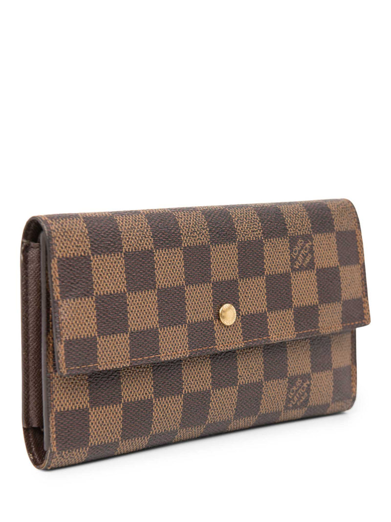 Shop Louis Vuitton Leather Folding Wallet Small Wallet Logo