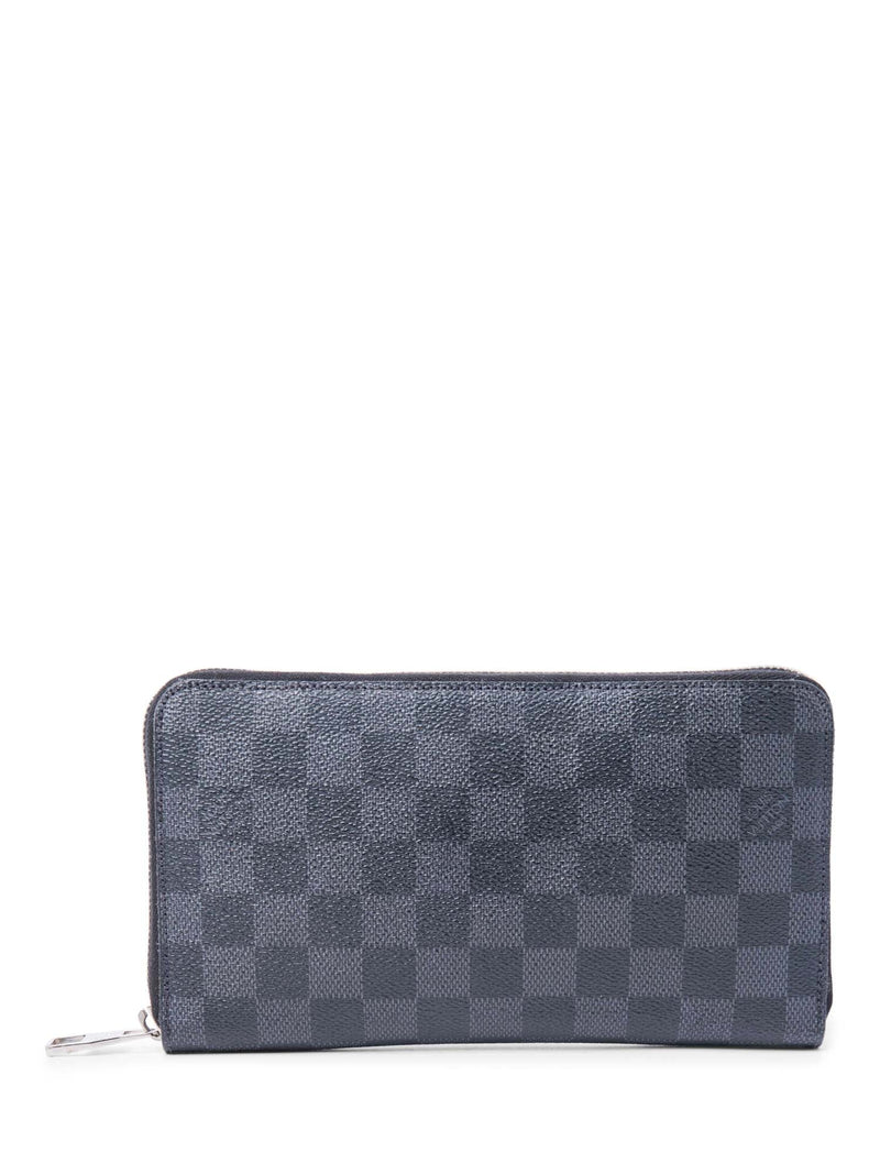 Louis Vuitton Damier Graphite Zip Around Wallet Black-designer resale