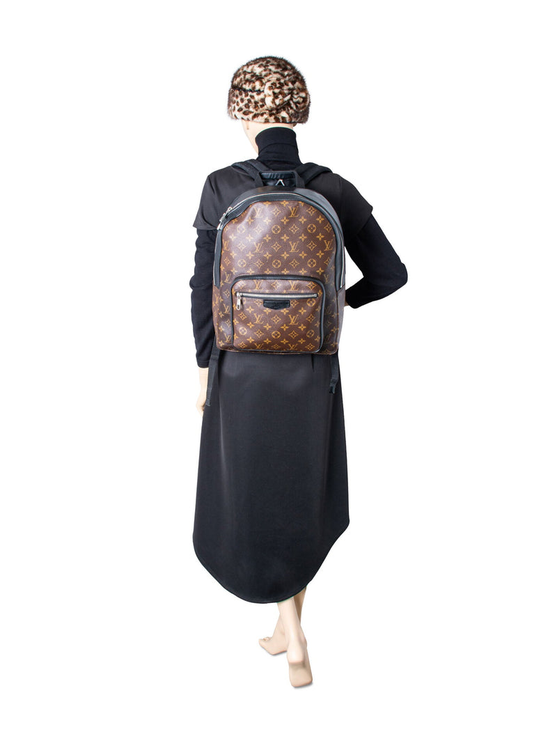 Louis Vuitton Monogram Josh Backpack Brown Black-designer resale