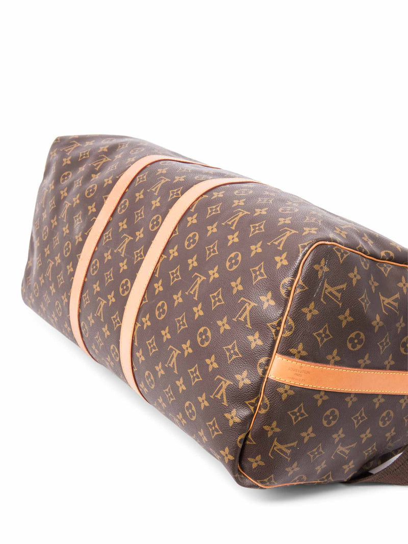 Louis Vuitton Monogram Leather Keepall Duffle Bag 55 Brown-designer resale