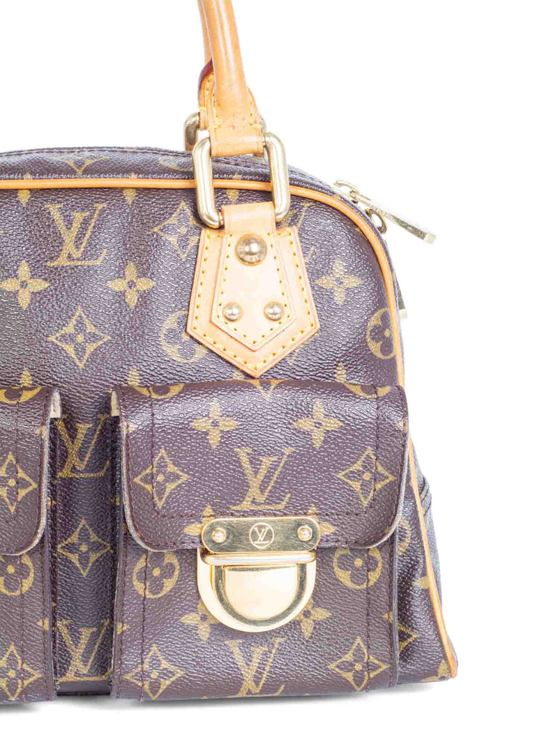 Manhattan cloth handbag Louis Vuitton Brown in Cloth - 14735693
