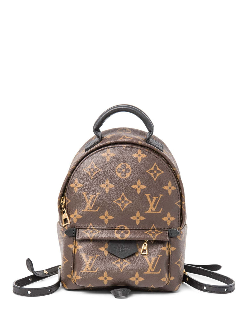 Louis Vuitton Monogram Palm Springs Mini Backpack Brown Black-designer resale