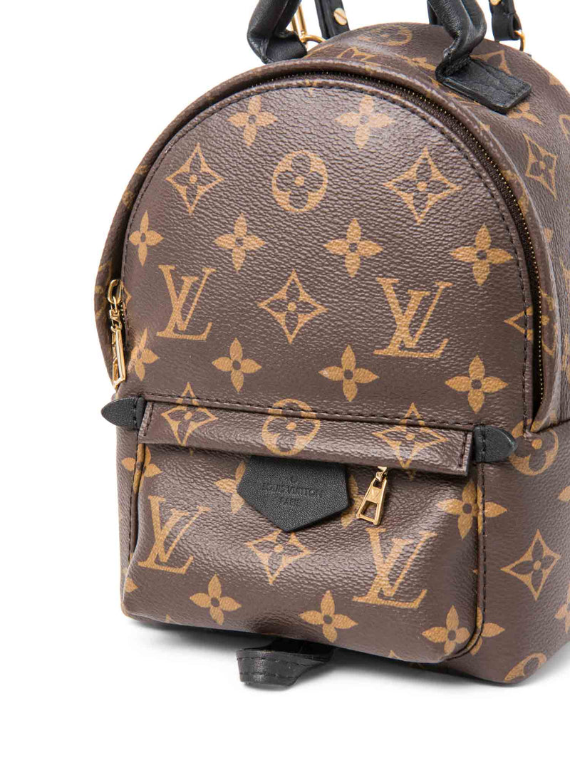 Louis Vuitton Monogram Palm Springs Mini Backpack Brown Black-designer resale