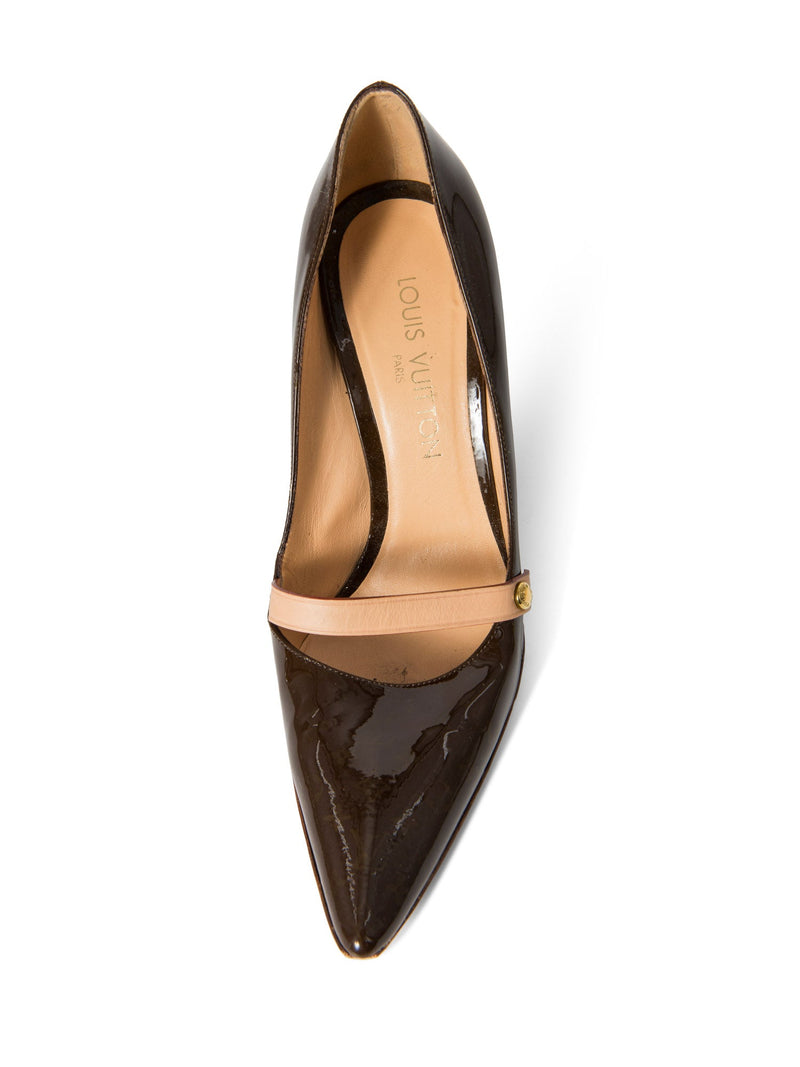 Louis Vuitton Monogram Patent Leather Pumps Brown-designer resale