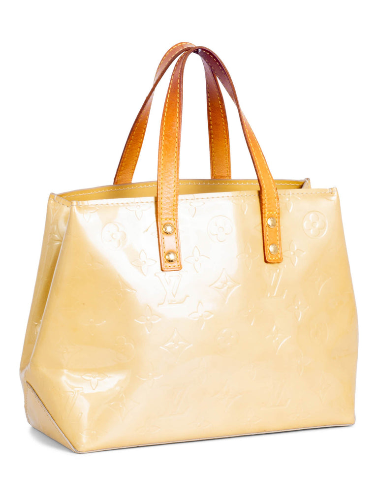 Louis Vuitton Monogram Patent Leather Top Handle Bag Yellow-designer resale