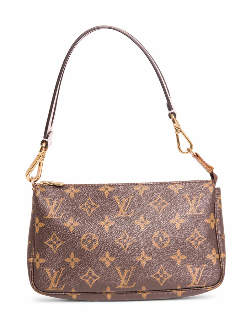 Louis Vuitton Monogram Pochette with Fendi Dual Strap Brown Pink-designer resale