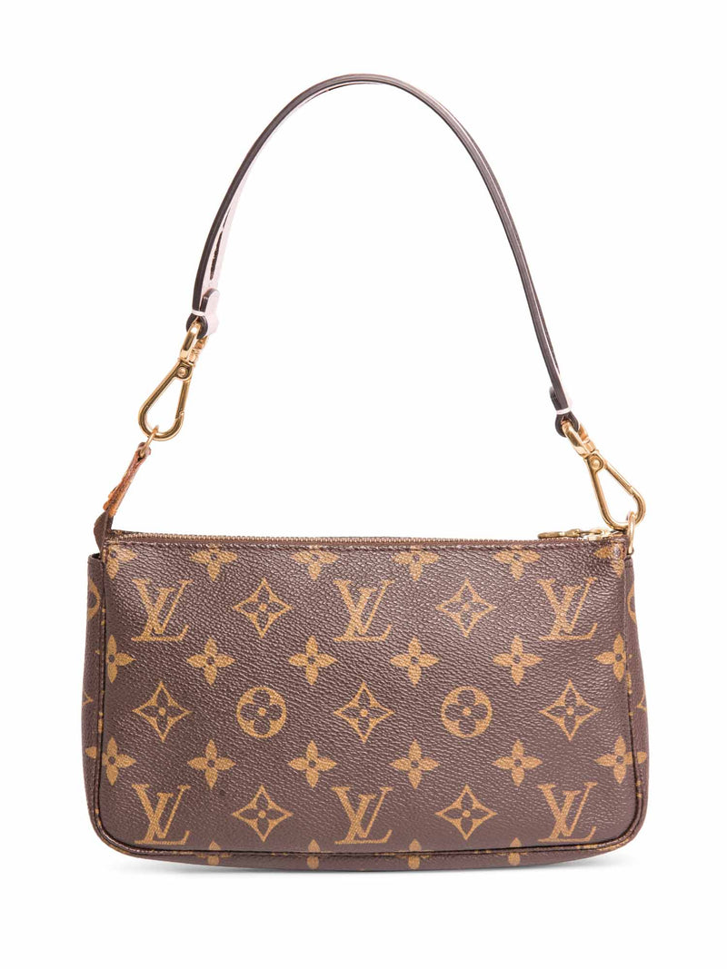 Louis Vuitton Monogram Pochette with Fendi Dual Strap Brown Pink-designer resale