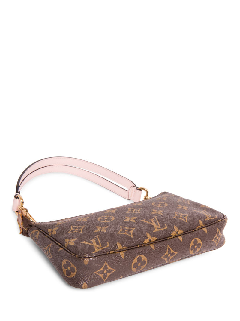 Louis Vuitton Monogram Pochette with Fendi Dual Strap Brown Pink-designer resale