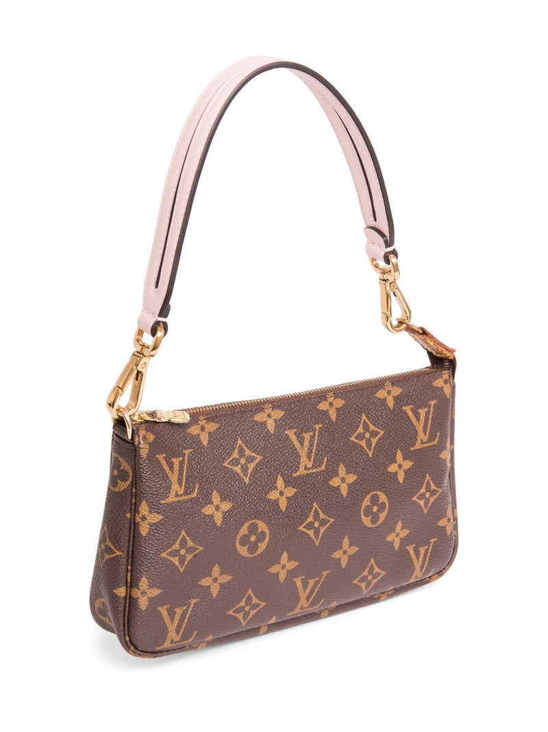 Louis Vuitton Monogram Pochette with Fendi Dual Strap Brown Pink-designer resale