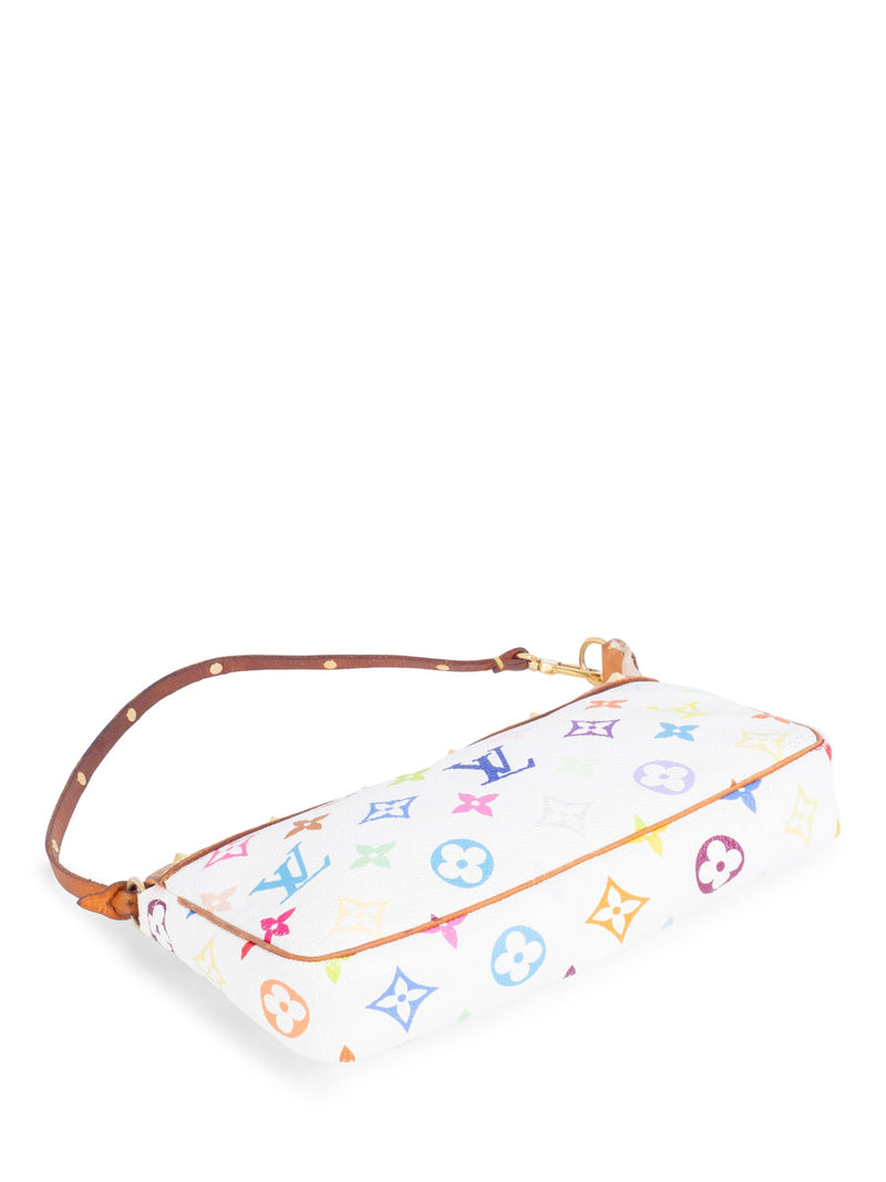 Louis Vuitton Monogram Takashi Murakami Studded Pochette Bag White Multicolor-designer resale