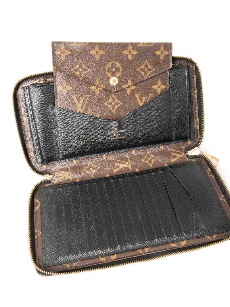 Louis Vuitton Monogram Top Handle Pochette With Wallet Brown Black-designer resale