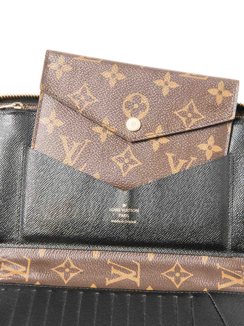 Louis Vuitton Monogram Top Handle Pochette With Wallet Brown Black-designer resale