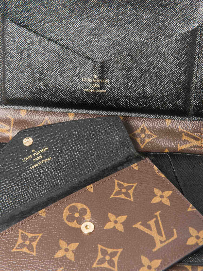 Louis Vuitton Monogram Top Handle Pochette With Wallet Brown Black-designer resale