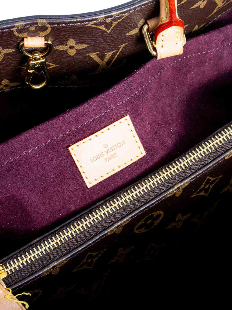 Louis Vuitton Handbag Women Montaigne MM Monogram Canvas Brown Authentic