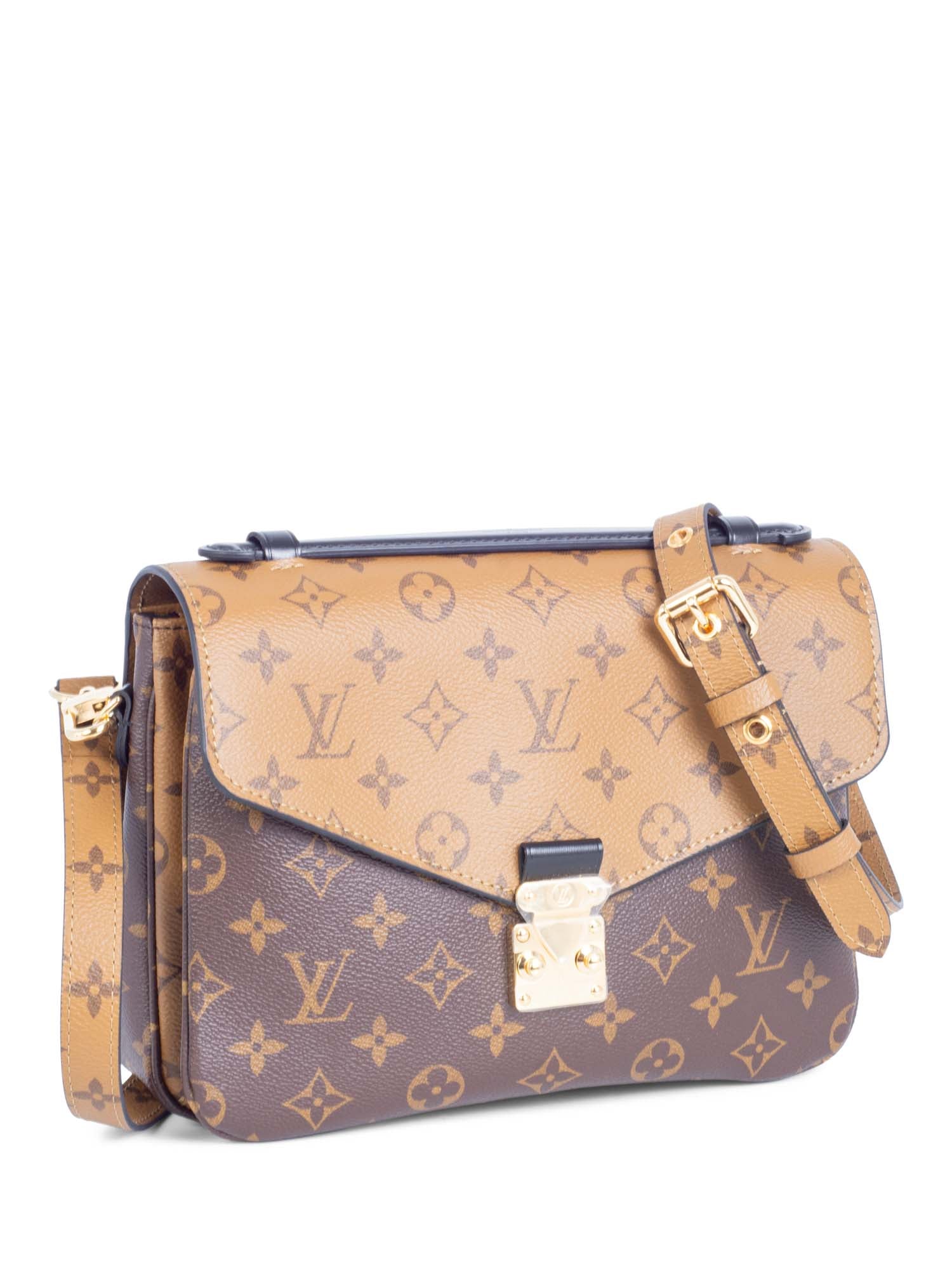 Louis Vuitton Reverse Monogram Pochette Metis Bag Brown Beige-designer resale