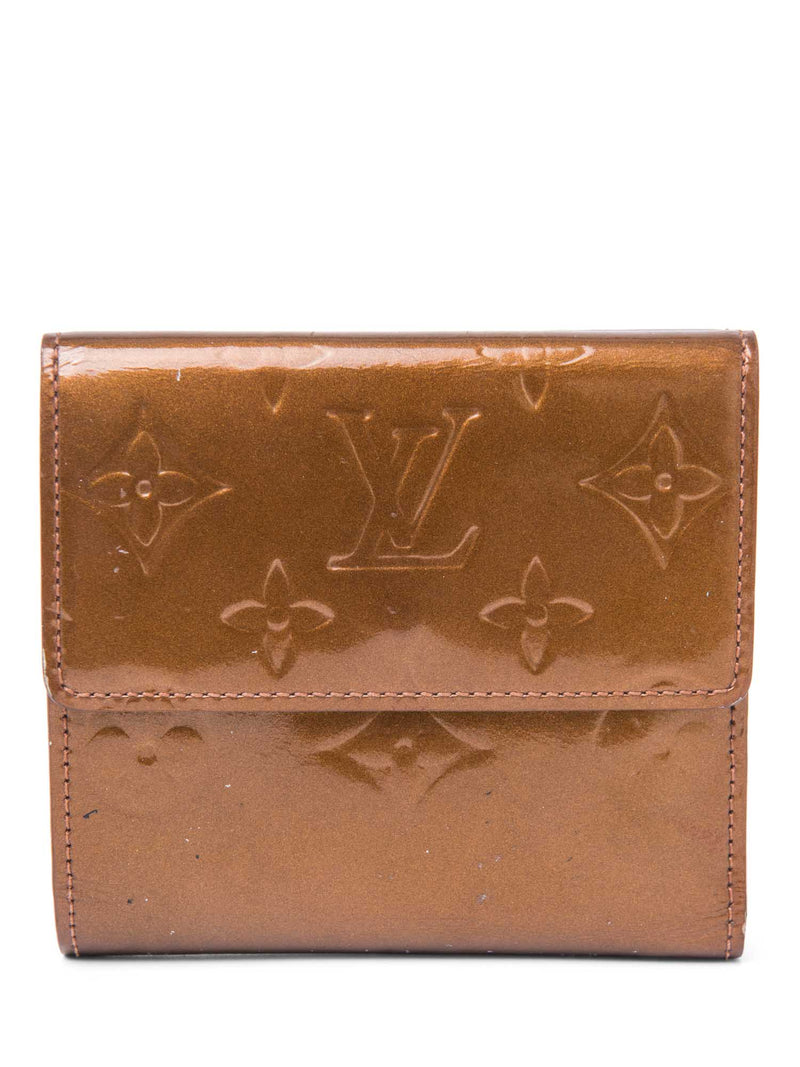 Louis Vuitton Vernis Leather Monogram Compact Wallet Brown-designer resale