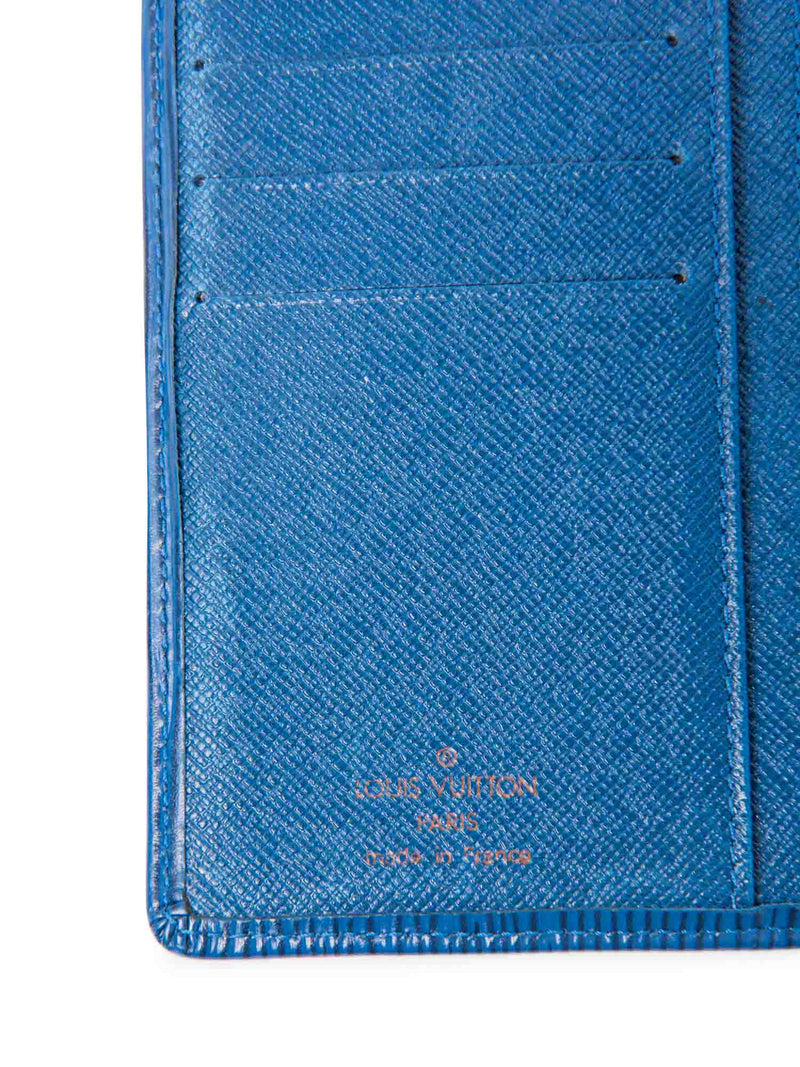 Louis Vuitton Vintage Logo Epi Leather Kisslock Wallet Blue-designer resale