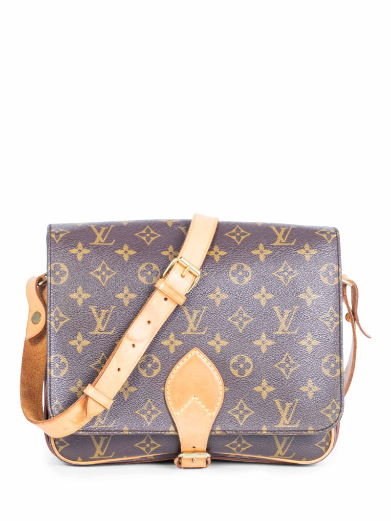 Louis Vuitton Vintage Monogram Flap Messenger Bag Brown