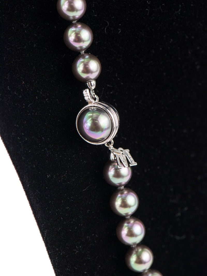 Majorica grey pearl on sale necklace