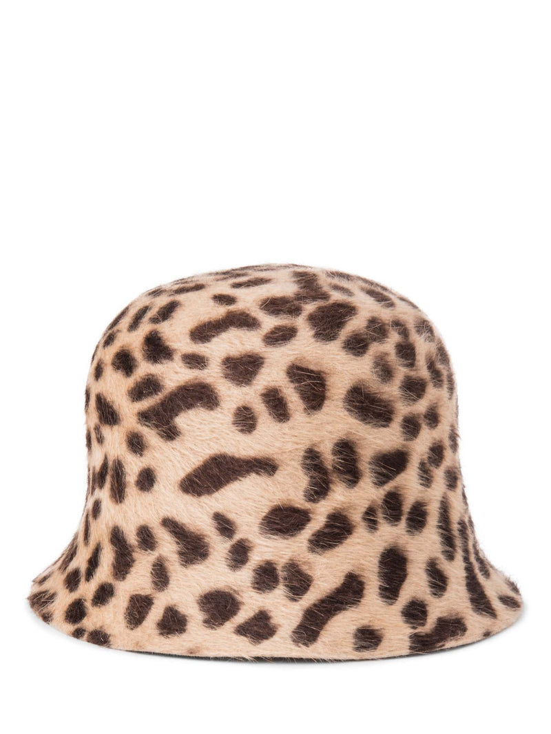 Max Mara Runaway Leopard Print Bucket Hat Brown-designer resale