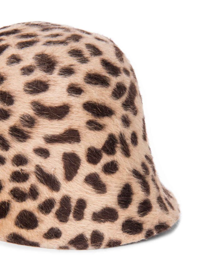 Max Mara Runaway Leopard Print Bucket Hat Brown-designer resale