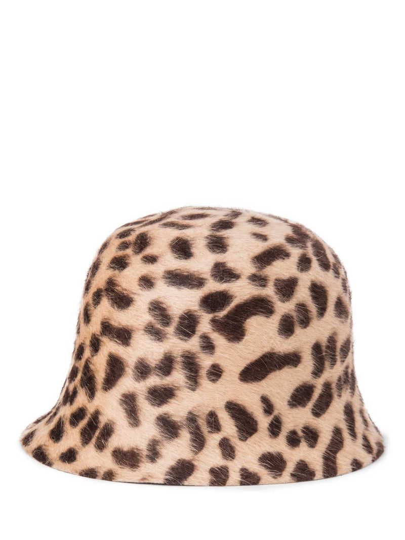 Max Mara Runaway Leopard Print Bucket Hat Brown-designer resale