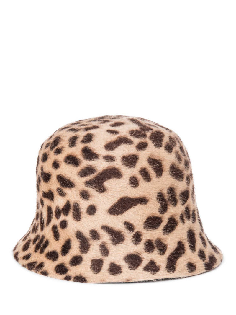 Max Mara Runaway Leopard Print Bucket Hat Brown-designer resale