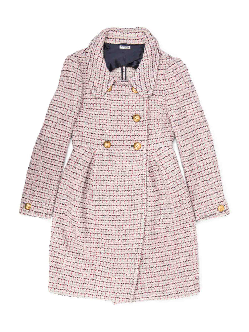 Miu Miu Tweed Coat Pink-designer resale