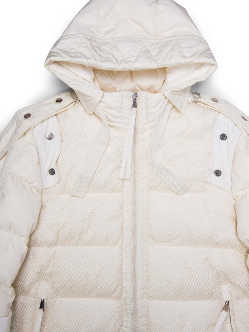 Moncler Logo Quilted Puffer Convertible Jacket Vest White-designer resale